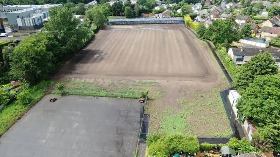 Soft landscaping and sports pitch at Belvidere School, Shrewsbury
