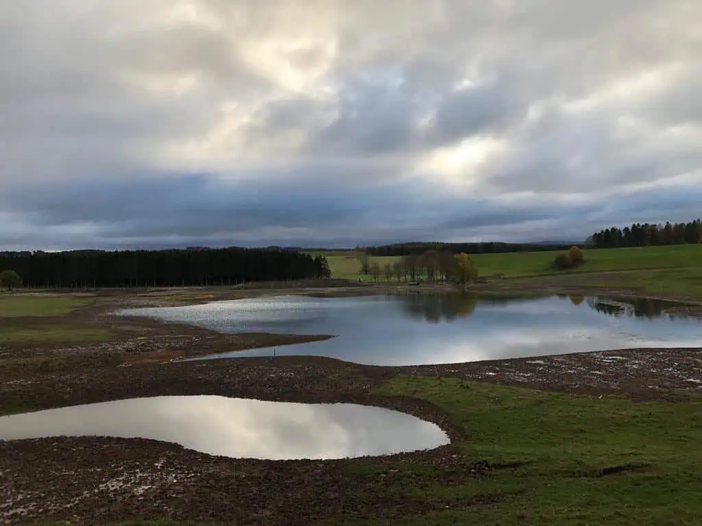 Bessy Gill river restoration and natural flood management pond, Cumbria