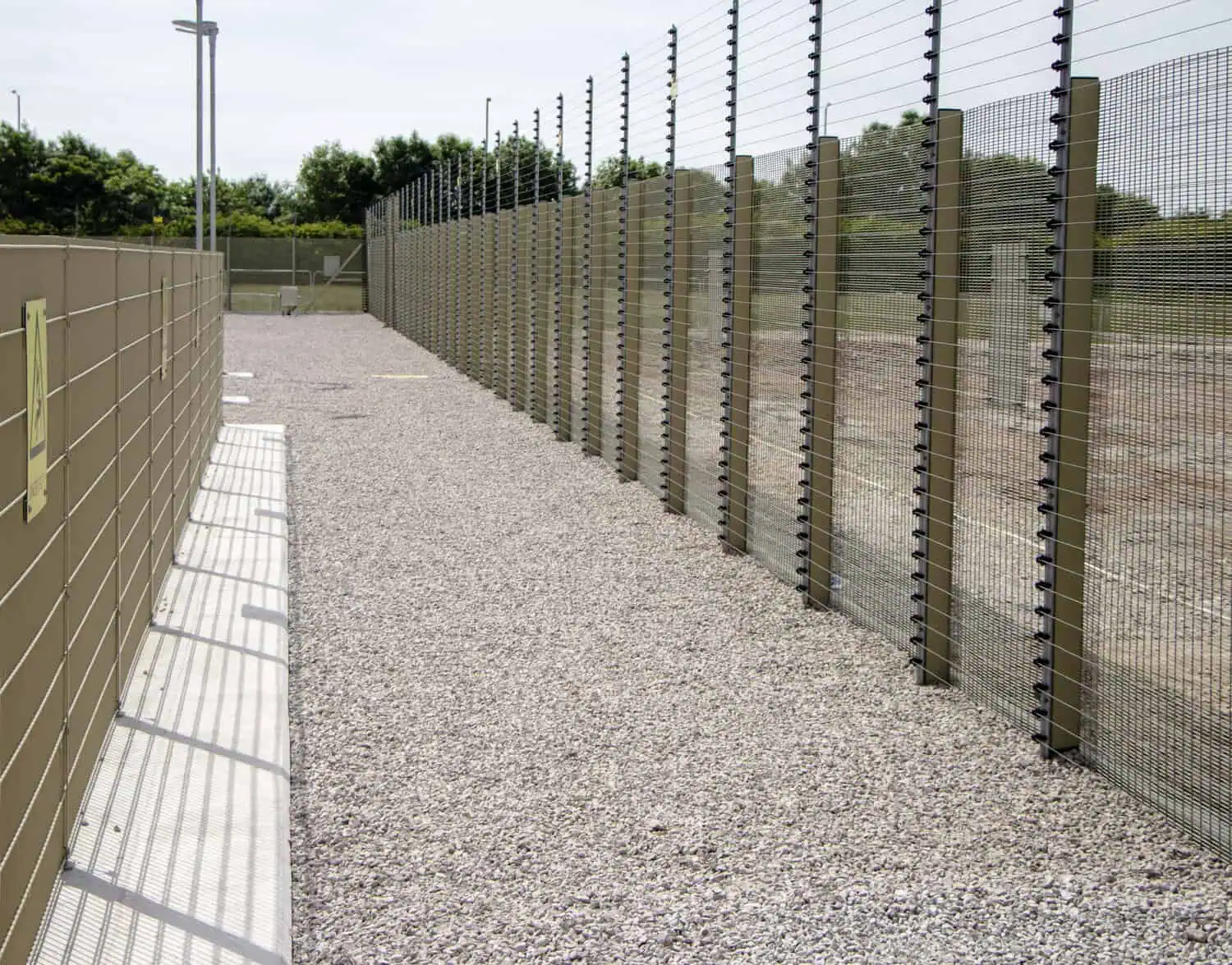 Security fencing at the Walney Extension onshore substation, Heysham