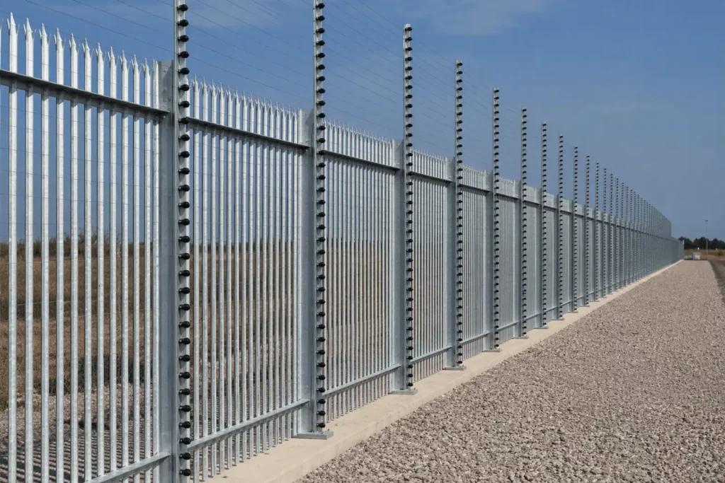Perimeter security fencing at Triton Knoll onshore substation, Lincolnshire